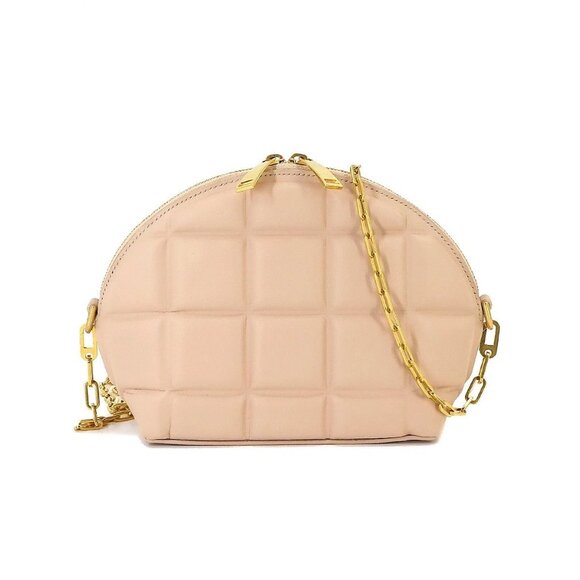 Bottega Veneta Handbags - BOTTEGA VENETA Padded Half moon Chain Shoulder Bag Leather Beige